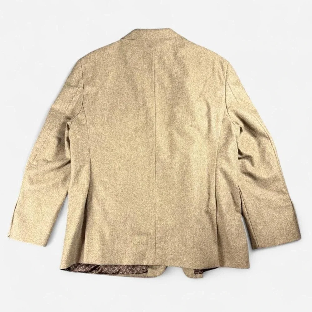 Joseph Abboud Beige Italian Wool Paisley Lined Sport Coat Size 46R